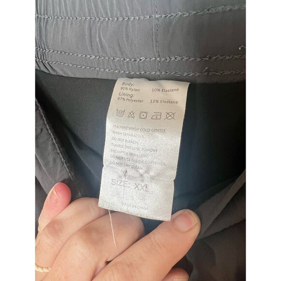 Pudolla Men's Elastic Waist Flat Front Layered Running Shorts Dark Grey Size XXL - Picture 4 of 5